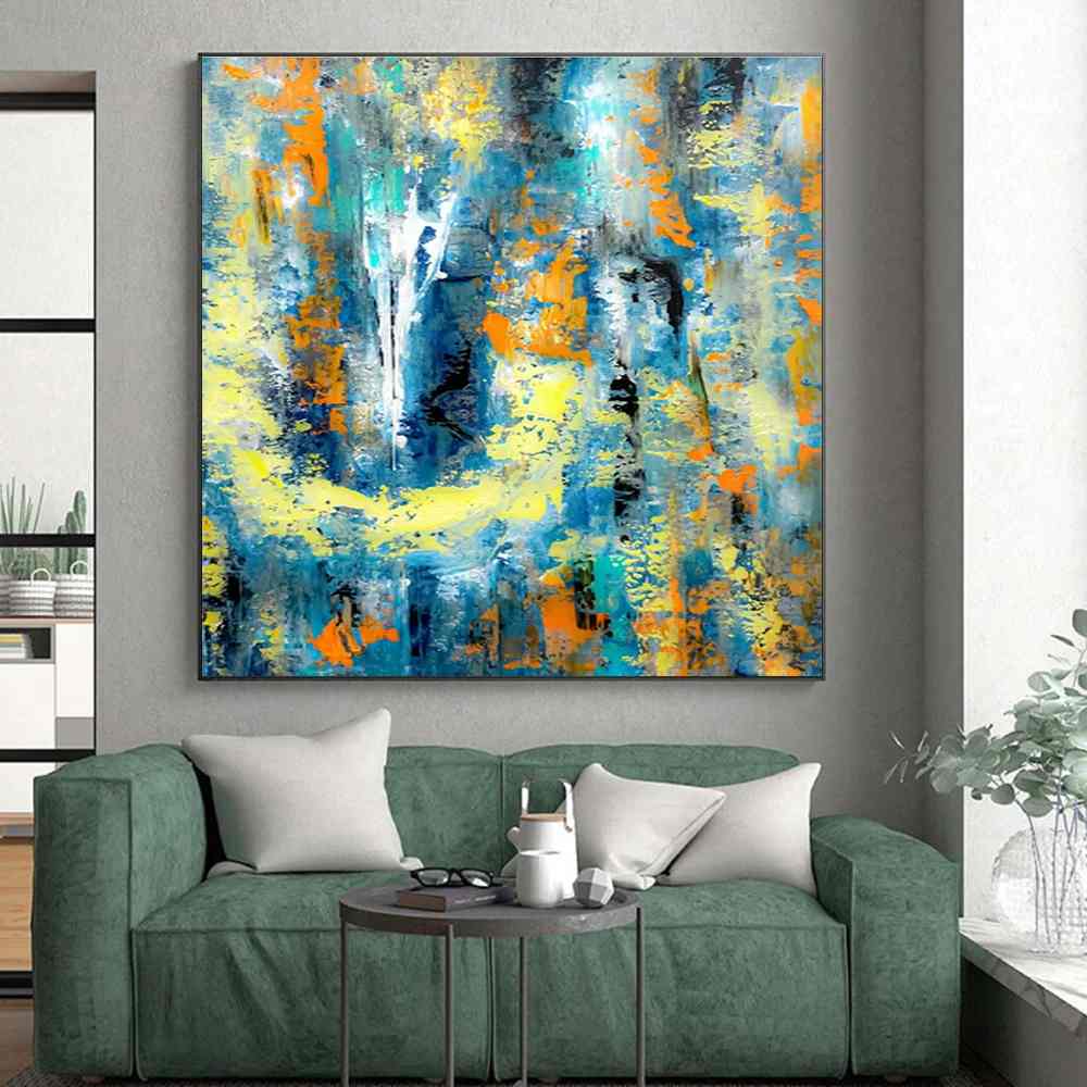 Yellow_Paintings_Blue_Cool_Abstract_Artwork_K77KD wall art